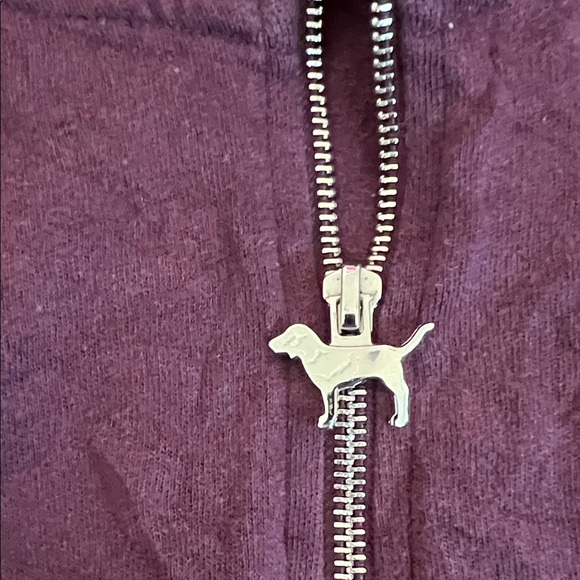 PINK Victoria's Secret Vintage Maroon Quarter-Zip Hoodie Size Large - Picture 6 of 9